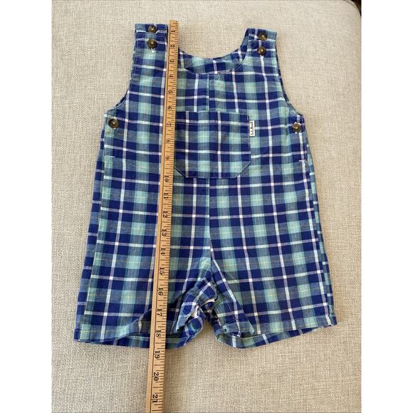 Vintage LL BEAN 6-12 Months Plaid One Piece Baby Romper Bubble Snap Preppy - Picture 6 of 11